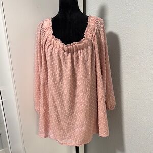 TEXTILE Elizabeth and James Pink Textured Blouse